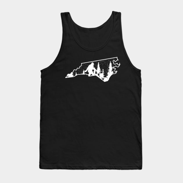 North Carolina Bigfoot Gift Tank Top by Tesszero